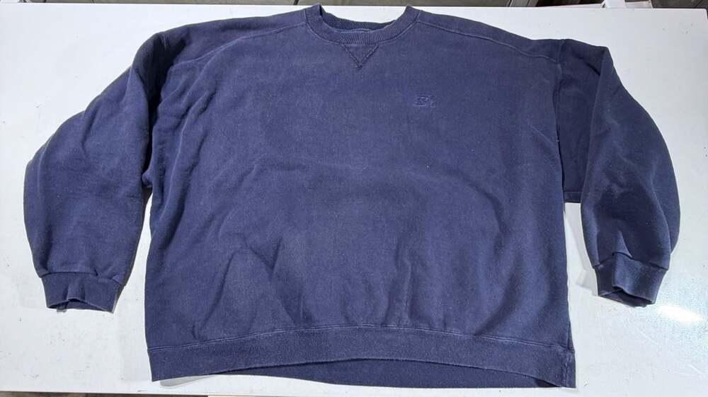VTG Starter Pro-Line Heavyweight Navy Blue Embroidered Logo Crewneck Sweatshirt